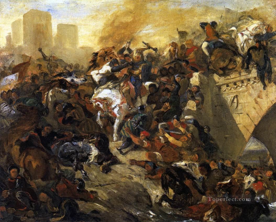 The Battle of Taillebourg draft Romantic Eugene Delacroix Oil Paintings